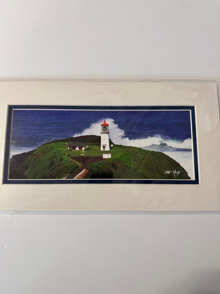 Lighthouse Big Wave Matted Photo 4x10