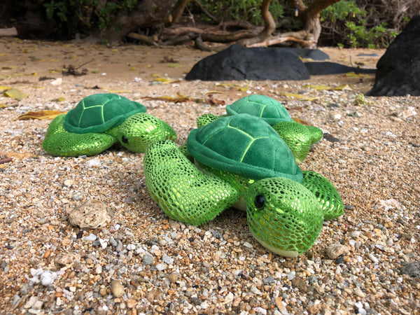 Sparkle Green Sea Turtle Plush 7"